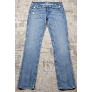 7 Seven‎ For All Mankind Women's  Josefina Low Rise Tapered Blue Jeans 30x27.5